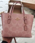 Women Mollie Tote Bag 25 In Signature Canvas Powder Pink Gift Bag Cal50