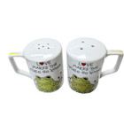 Vtg        Frogs Salt   Pepper  a Lorrie Design  Japan Love Makes The World Go Round