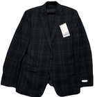 Bar Lll  Men 40r Suit Jacket Plaid Wool Polyester Blend New Nwt Green Black