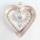 Heart Shaped Tin Gelatin Mold Wall Hanging Farmhouse Kitchen D  cor