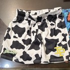 2 Inaka Power Cow Print Mesh Shorts Black White Logo Men   s Size L Drawstring