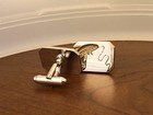 Vtg Fly Fishing Cuff Links Cufflinks Anson Silver Tone Metal Sports Jewelry