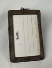 Coach Signature Canvas Id Lanyard Badge Holder Brown Card Case