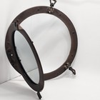 Ships Window Porthole Mirror 11 25  Cast Iron Bronze Finish Nautical Wall Decor
