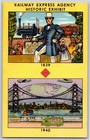 1940 San Francisco World s Fair Linen Postcard - Railway Express Exhibit