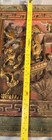 Antique Asian Carved Wood 3d Relief Gold Gilt Wall Plaque Art Sculpture