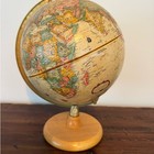 Vintage Replogle 9    World Classic Series Raised Relief Globe Hardwood Base