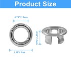 Hordion 4 Pcs Sink Overflow Ring Round Hole Trim Silver