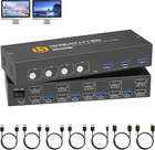 Hdmi Kvm Switch 4 Computers 2 Monitors With 3  0 Ports  4k 60hz Dual Monitor    