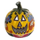 Blue Sky Clayworks Talavara Pumpkin Tealight Candle House