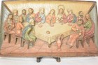 Vintage Last Supper Wall Bas Relief Wall Plaque  Made In Italy