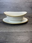 Lenox China Eternal Gravy Boat Attached Underplate Gold Trim Usa