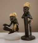 Vintage 1970s Hawaiian Tiki-style Musicians Carved From Teak Wood