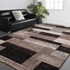 Flydoit Modern Geometric Patchwork Area Rug  4x6 Chocolate Large Rugs For Living