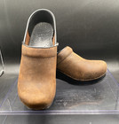 Dansko Brown Leather Professional Nurse Clogs Slip On Shoes Eur 37 Size 6 5