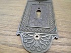 Nice Eastlake    Brass  bronze   Entrance Door Knob Escutcheon     ornate Detail