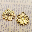 Bulk 100pcs Sunflower Charms Diy Jewelry Making Pendant