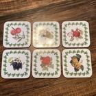 Portmeiron Pomoma 4  Square Coasters Set Of 6 With Box Cork Back New Zealand