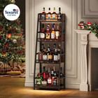 4-tier Trapezoid Liquor Stand For Home Bar  Stepped Wine Rack Freestanding Floor