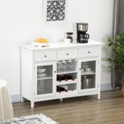 Modern Kitchen Sideboard Buffet Cabinet With Wine Storage Glass Door 3 Drawer