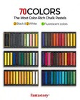 Wuh66fantastory Long Soft Chalk Pastels Set 72 Sticks Includes 5 Fluorescent Col