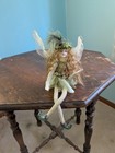 Thinker-bell  Fairy Winged Pixie Elf Shelf Sitter Hanger Decorate Doll Green