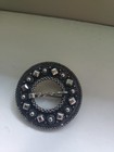 Vintage Norwegian Pewter Tin-per Viking Style Circle Brooch
