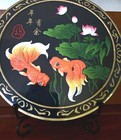 Koi   Lily Decorative Embellished Plaque  may You Have Abundance  With Stand Nnt