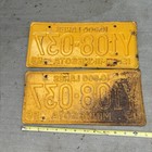 Vintage 1955 Pair Matching Minnesota Mn License Plate Set Y108-037 Yellow Black