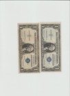 2 Notes 1935 G  1 With Motto   1 Without Motto  One Dollar Silver Certificate