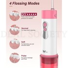 Water Flosser Oral Irrigator Portable Water Teeth Cleaning Pick 5 Tips - Pink