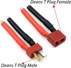 Deans T Plug Connector 10pcs 14awg Silicone Wire Male Female Rc Battery