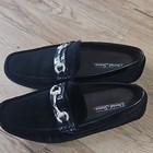 David Stone Men s Black Rhinestone Loafer Faux Leather Square Toe Dress Shoes