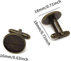 10pcs 5 Pairs  16mm Brass French Style Cufflink With Blank Round Tray For 16mm R