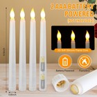 Baquler 100 Pcs 8 5 Inch White Led Flameless Taper Candles Inch 