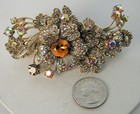 Stunning Lrg  Twilight Kirks Folly Gold Tone Rhinestone Hair Barrette Usa France