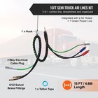 Uimoso 12ft Semi Truck Air Lines Kit 3-in-1 Air Hose   7-way Plug Abs Power Line