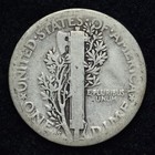 1923-s Mercury Silver Dime Good   Vg Free Shipping 