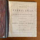 1873 Colton s General Atlas Hand Colored Steel Plate Maps World Us States Cities