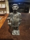 Vintage Solid Bronze Old Man Hiker Eskimo 7  Tall Approx  4 Pounds Signed