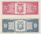 Ecuador Lot 2  5   10 Sucres Banknotes 1983 Choice Extra Fine Cond P 114    108