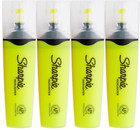 Sharpie Fluorescent Highlighters  Chisel Tip  Smear Guard Ink  yellow  4pack 