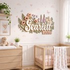 Personalized Wildflower Name Sign  Floral Nursery Sign Decor  3d Wood Baby Name