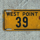 1960s West Point New York License Plate Topper Military Low Num 39 Army Smaltz
