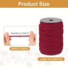 Macrame Cord 5mm X 295 Ft Handmade Natural Cotton Rope  8 Strand  Dark Red