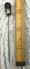 Antique Vtg Victorian Hair Hatpin Stick Pin Short Black Glass Silver Tone 3-1 2 