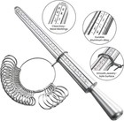 4pc Ring Sizer Tool Set Jewelry Measuring Gauge Mandrel Finger Sizing Kit Silver