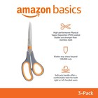 Amazon Basics Multipurpose Stainless Steel Scissors For 3-pack  Multicolor
