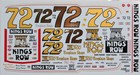 Nascar Decal  72 Kings Row  1975-1976 Chevy Laguna chevelle Benny Parsons 1 25