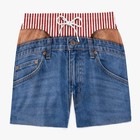 Funny Swim Trunks  Fake Butt Shorts  Mens Thong Illusion  Fake Denim Gift S-5xl